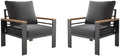 Aoxun Aluminum Patio Furniture Armchair, Dark Grey by Aoxun