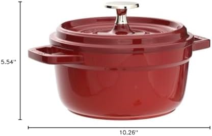 STAUB Cast Iron Roaster/Cocotte, Round, 20 cm, 2.24 L, Cherry Red - Image 5