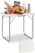 Outvita 2.3ft Portable Folding Camping Table Lightweight Suitcase White by Outvita