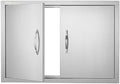 VEVOR BBQ Access Door, 30.5W x 21H Inch Double Outdoor Kitchen, Stainless Steel Flush Mount, Wall Vertical With Handles, for BBQ Island, Grilling Station, Outside Cabinet by VEVOR
