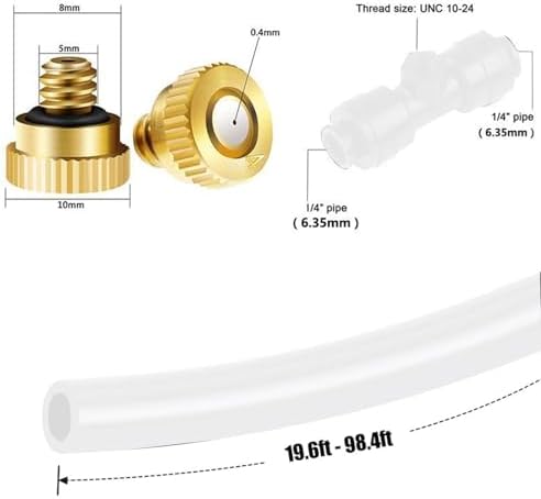 Misting Cooling System with Brass Fog Nozzles & Pump, Outdoor Misters Micro Spray Misting Drip Kit Micro Drip Irrigation Kit for Patio Garden Greenhouse,Trampoline for Waterpark ( Size : 22M(72.1ft)-3 - Image 3