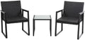 Shintenchi 3 Pieces Wicker Patio Bistro Sets, Rattan Patio Conversation Set with Coffee Table, Outdoor Wicker Furniture Set for Lawn, Garden, Balcony (Black) by Shintenchi%7CFurnitureMadeforRealLife