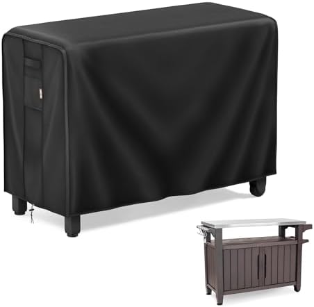 MR. COVER Outdoor prep table cover 52 inch for Keter Unity XL Outdoor Rolling Table Cart, 600D Heavy Duty Waterproof for Grill Dining Kitchen Island cart Protective, Outdoor Storage Cabinet Cover by MRCOVER