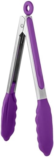 U-Taste Kitchen Tong for Cooking, 600ºF Heat-Resistant Silicone, 9in/Purple by U-Taste