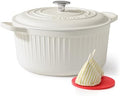 SENSARTE 6.5QT Enameled Cast Iron Dutch Oven Pot with Lid&Cotton Potholders by SENSARTE