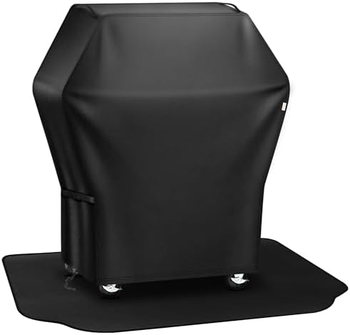 32 Inch Grill Cover＆Under Grill Mat, Weather, UV & Fade Proof for Outdoor by OlforceDOITFORYOU