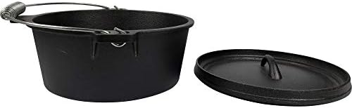 Pre-Seasoned Cast Iron Camp Dutch Oven, 4.1 qt, including Lid Lifter, Lid Stand and Silicone Handle Holders - Image 3