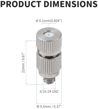 5 Pcs Misting Nozzles, 0.1mm Orifice, Stainless Steel, Anti-Drip - Image 2