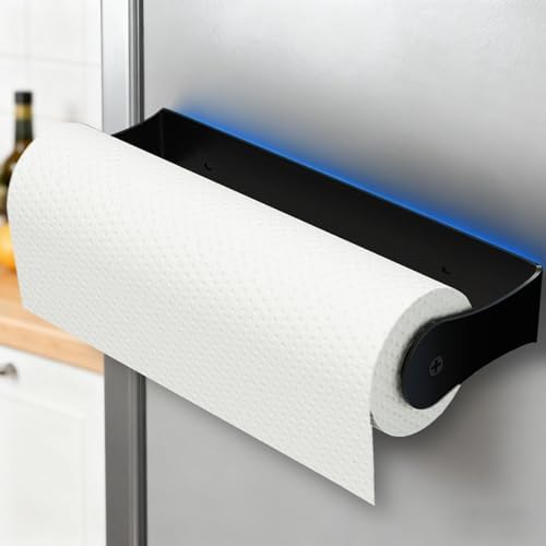 Paroto Magnetic Paper Towel Holder for Fridge, No Drilling, Black by Awarmhome
