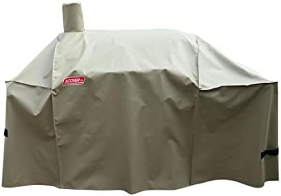 Smoker Grill Cover Sized for Char-Griller Charcoal Grill 2190 and 2197 Heavy Duty Waterproof Patio 600D Canvas Barbeque BBQ Grill Cover G21623(Brown) - Image 4