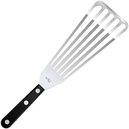 MIU Fish Spatula, Set of 2, Bundle, Size 11 and 13 inch, Stainless Steel, Flexible, Polished Metal, Plastic Handle, Slotted Turner, Corrosion Resistant, Dishwaser Safe - Image 3