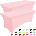 Smiry 2 Pack Spandex Table Cloth 4FT, Elastic Fitted Pink Tablecloth by Smiry