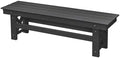 HDPE Outdoor Bench, 55" Patio Bench Outdoor Furniture, Poly Lumber Adirondack Benches, Fade-Resistant HDPE Garden Backless Benches for Park, Poolside, Garden, Porch, Obsidian by SeeHill