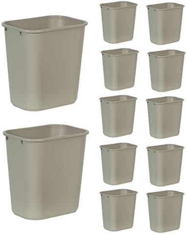 Rubbermaid Commercial Products Wastebasket, Beige, 7-Gal, Pack of 12 by RubbermaidCommercialProducts