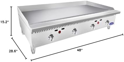 ATOSA US ATMG-48T-48″ HD Commercial Griddle Thermostatically Controlled Natural Gas Griddle Cooktop Stainless Steel Restaurant Grill Portable Top Griddle - 100,000 BTU - Image 6