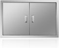 Outdoor Kitchen Door 33'' W x 22'' H Double BBQ Access Door Stainless Steel Flush Mount Doors Wall Vertical Doors with Handle Suitable for Grilling Station BBQ Island Outside Cabinet by Fsehyue