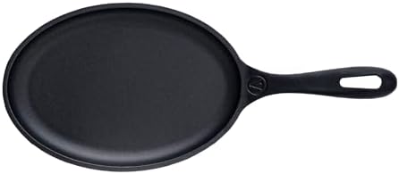 Victoria Cast Iron Fajita Skillet, Black Oval Cast Iron Serving Platter, Made in Colombia by VictoriaCastIron