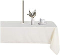LUSHVIDA Rectangle Outdoor Tablecloth with Umbrella Hole 60x102 Inch Beige by LUSHVIDA