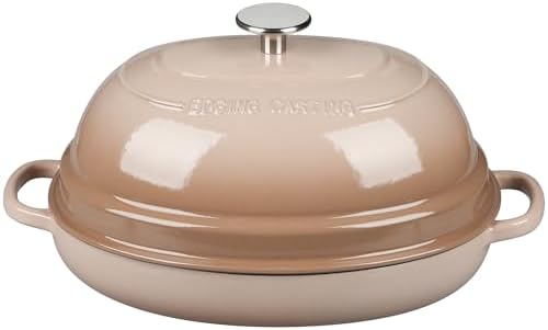 EDGING CASTING Enameled Oval Cast Iron Dutch Oven Pot with Lid, Bread Dutch Oven for Sourdough Bread Baking, Dutch Oven Bread, Bread Oven, 6QT, Mocha - Image 3