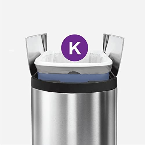 simplehuman Code K 60 Count Custom Fit Liners, Drawstring Kitchen Trash Bags, One-by-One Mess-Free Dispense, Extra Thick & Double Seamed, 50% PCR Plastic, 30-45 Liter / 8-12 Gallon, White - Image 4