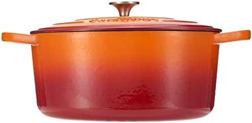 Crock Pot Artisan 7-Quart Oval Enameled Cast Iron Dutch Oven – Sunset Orange, Durable Heavy-Duty Cookware for Slow Cooking, Roasting, Baking with Lid - Image 2