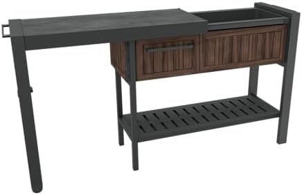 Keter Extendable Outdoor Bar Cart with Hidden Cooler, Storage Drawers & Prep Surface – Mobile Patio Serving Station with Drainage Kit & Hidden Wheels for Backyard, Garden & Poolside Entertaining by Unknown