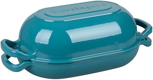 VORRINGARD Enameled Cast Iron Sourdough Bread Oven, Dutch Oven, Loaf Cast Iron Bread Pan for Homemade Bread Baking, Meatloaf Pan with Lid, 5QT, Bluegreen - Image 6