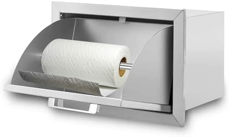 Outdoor Kitchen Paper Towel Holder Drawers,17" W x 11.25" H x 8.75" D Stainless Steel BBQ Drawer Works with Your Grilling or Prep Zones for Easy & Quick Clean up by ATATOD