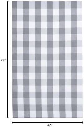 IOHOUZE 4x6 Buffalo Plaid Outdoor Rug, Washable Front Porch, Grey White - Image 2