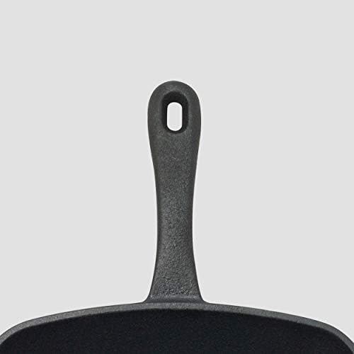 EXCELSTEEL 10" Pre Seasoned Cast Iron Square Fry Pan for Grill, Gas, Oven, Electric, and Outdoor Use, Versatile for All Dishes - Image 2