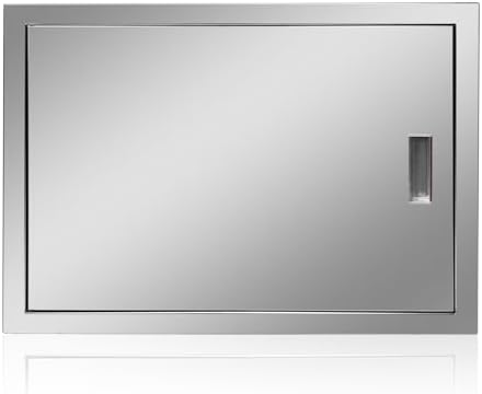 Outdoor Kitchen Door 27'' W x 20'' H Single BBQ Access Door Stainless Steel Flush Mount Doors Wall Vertical Doors with Handle Suitable for Grilling Station BBQ Island Outside Cabinet by Fsehyue