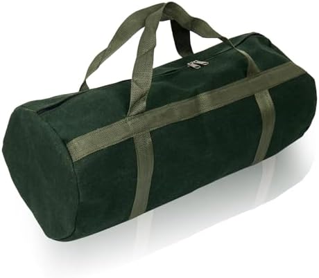 24" Grill Accessory Storage Bag, Tools Storage for Outdoor Grilling, Thick Canvas Double Zipper Utensil Carry Bag for Camping Hiking Barbecue, Dark Green by Unknown