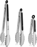 Stainless Steel Cooking Tongs Set of 3 - Heavy Duty 12/9/7 Inch Locking Tongs, Heat Resistant to 600 Degrees, Food Grade Kitchen Metal Tong for Food, Salad, & BBQ - Dishwasher Safe by Unknown