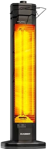 Outdoor Electric Patio Heater, Haimmy 34- inch Outdoor Electric Patio Heater, 1500W Instant Heating, 3 Heat Levels, Tip-Over & Overheat Protection, IPX5 Waterproof Tower Space Heater by HAIMMY