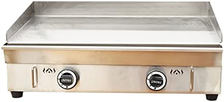 TECHTONGDA LPG Gas Countertop Flat Top Griddle Commercial Stainless Steel Griddle Grill Hot Plate BBQ Teppanyaki Grill with Adjustable Temperature Control for Restaurant Kitchen 2800Pa 28.94x16.14 in - Image 7