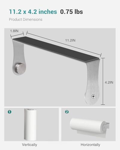 Paroto Magnetic Paper Towel Holder for Fridge, No Drilling, Stainless Steel - Image 7