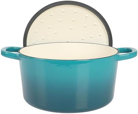 Crock-Pot Artisan 7-Quart Round Dutch Oven – Teal Ombre, Enameled Cast Iron Oven Safe Cookware - Image 5