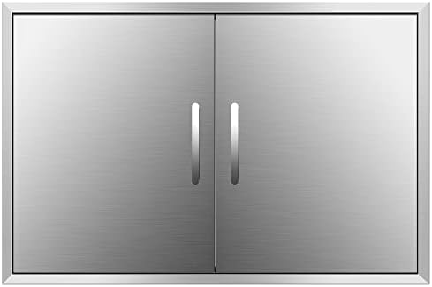 Outdoor Kitchen Doors 36W x 24H Inch Double BBQ Access Doors, 304 Stainless Steel for Cabinet Grill Station or Island by KODOM