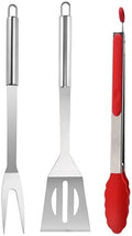 BBQ Grill Tool Set BBQ Accessories, Stainless Steel Grill Tools Grilling Accessories Grill Set Barbecue Grill Accessories for Outdoor Grill, Grill Utensils Grilling Tools Grilling Gifts for Men (3PCS) by SUJAYU