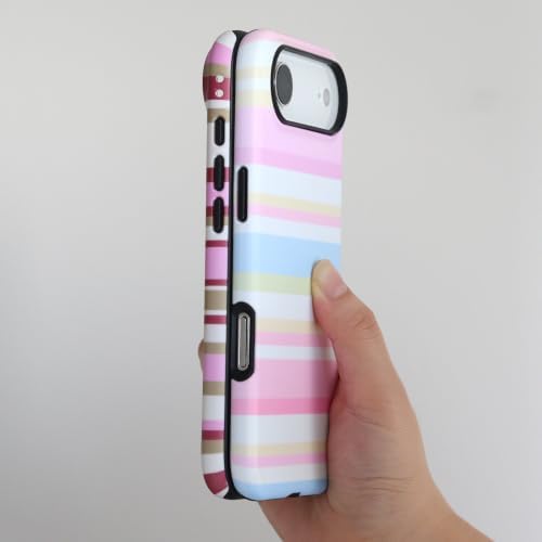 for iPhone Air Case, Magnetic Matte Frosted Dual-Layer Striped Phone Case for Women, Retro Aesthetic Cover Compatible with MagSafe Accessories - Berry Sage - Image 3