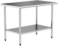 Stainless Steel Work Table 30 x 60 Inch with Adjustable Undershelf, Heavy-Duty Metal Prep Table for Commercial Kitchen & Restaurant, Garage, Outdoor by Chingoo
