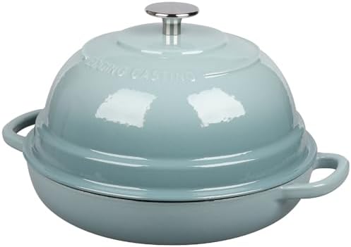 EDGING CASTING Enameled Cast Iron Dutch Oven Pot with Lid, Round Bread Oven for Homemade Sourdough Bread Baking, 6 Quart, Seasalt - Image 7