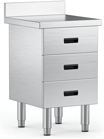 Outdoor Kitchen Drawer, 3-Tier Stainless Steel BBQ Drawer Cabinet, Weatherproof Storage Drawers for Patio, Backyard, Commercial Restaurant & Garage, Heavy Duty Drawer Unit (19.7"W x 20.9"D x 35.4"H) by Unknown