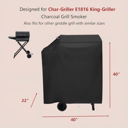 Grill Cover for Char-Griller E1816 King-Griller Charcoal Grill - Image 2