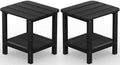 SERWALL Double Adirondack Side Set of 2, Table Rectangular End Table, Black by SERWALL
