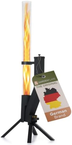 Wood Pellet Patio Heater & Pellet Fire Pit, Stainless Steel, 51in, Black by GARDENFLARE