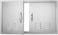 VEVOR Outdoor Kitchen BBQ Access Door,36W x 21H inches Double Vertical Stainless Steel Door with Handles and Vents, for BBQ Island, Grilling Station by VEVOR