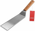 Stainless Steel Metal Spatula, Long Griddle Spatula, Hamburger Smasher Turner Scraper - Pancake Flipper - BBQ Turner and Flat Top Griddle Fliiper - Commercial Grade,3x8 inch by VOVOLY