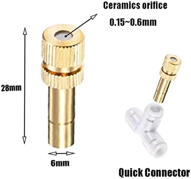 Outdoor Misting Cooling System Kit with Silent Pump and Gold Brass Sprayers, Patio Misters Mister System Drip Irrigation System for Outside Patio, Garden Cooling System DI(Size:18m Tube + 26 nozzles) - Image 2