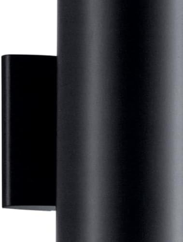 Kichler Cylinders 12" Outdoor Wall Sconce in Black, 2-Light Exterior Wall Light, Cylinder Fixture, (12" H x 5" W), 9244BK (Pack of 2) - Image 3